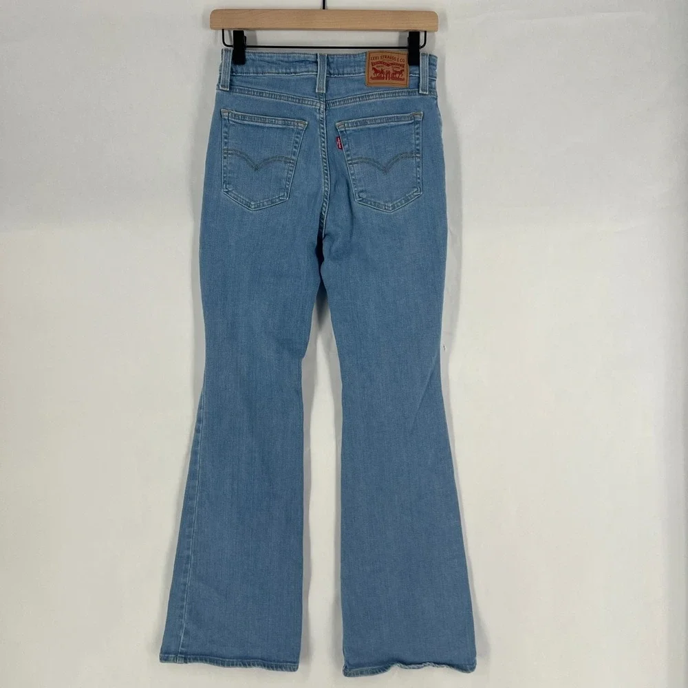 Levi's 726 Bootcut Jeans Womens 28 Blue Denim High Rise Light Wash Flared Leg - Picture 2 of 13